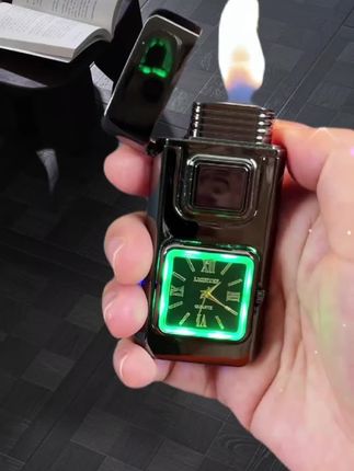 大哥们都喜欢炫酷彩灯石英表盘,声控智能打火机,4种点火模式,双火焰自由切换,#颜值高 #高端大气 自己用送人都适合,礼物推荐,男士生日节日礼品#高端大气上档次 #创意打火机 #男士必备 @DOU+小助手