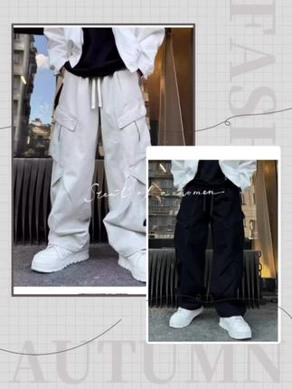 伞兵裤男褶皱多口袋工装裤男春秋高街vibe宽松直筒阔腿休闲长裤子 #工装裤 #好裤推荐 #多口袋裤子 #百搭裤子