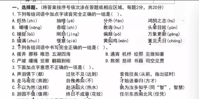 六年级基础题讲解#小学语文