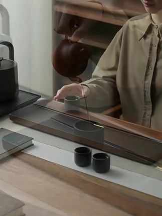唐丰整块胡桃实木茶盘2025新款家用办公室轻奢现代高级感茶托盘#茶生活