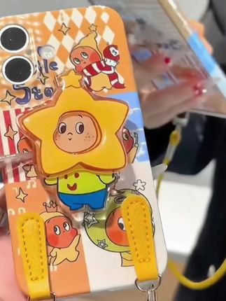 【@橘子🍊的作品】#星星人托起你的爱机,可爱又稳当,创意支架壳,让手机时刻闪耀#手机壳苹果