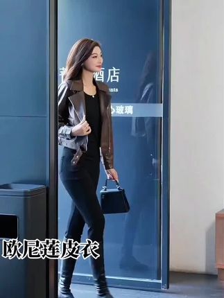 皮衣外套女秋冬款,加绒不加绒都有赶快进来看看啦#皮衣 #皮衣外套 #皮衣夹克