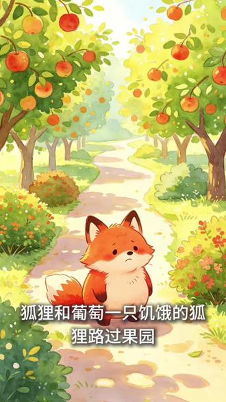 今日分享:狐狸和葡萄#伊索寓言#启蒙教育#抖加小助手