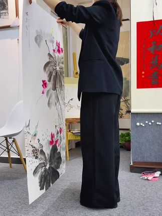 手绘《和气满堂》写意花鸟国画#文玩探宝 #家居挂画 #翻翻我家的文玩好东西 #水墨#荷花