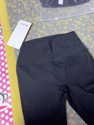 黑色腰标瑜伽裤九分裤