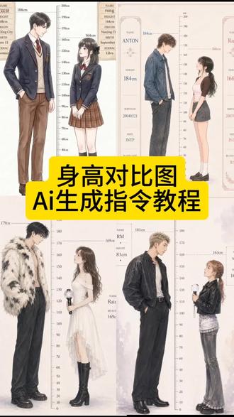 身高对比图生成器 身高对比图svt指令 身高对比图生成器ai指令 身高对比图ai指令 ai生成身高差指令 #身高差示意图 #身高差 #剪映 #剪映图片设计 #梦女 身高对比生成器入口 身高模拟器小程序入口 身高模拟器生成器
