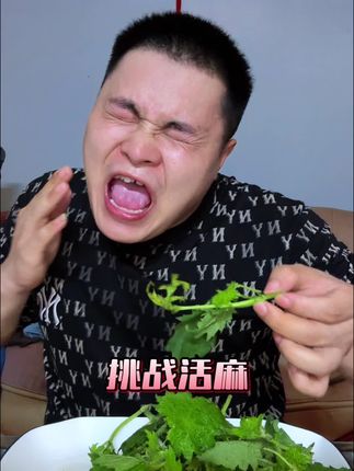 挑战活麻(霍麻),都说它会咬人,我咋就不信呢,估计又是个纸老虎…被我轻松拿捏#美食测评 #美食挑战 #奇葩美食 #活麻 #嘴硬