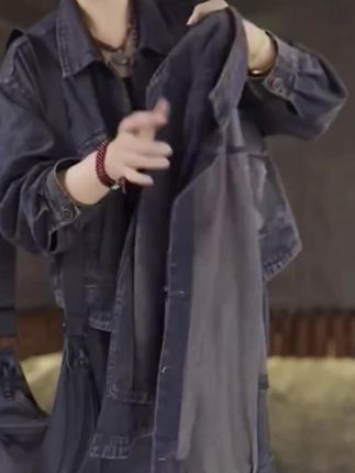 2025秋季宽松休闲时尚新款大码复古水洗牛仔外套裤子套装2640#高级感穿搭 #松弛感穿搭 #潮流时尚穿搭#简约休闲风#时尚气质穿搭
