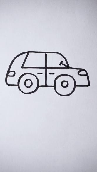 用数字4画小汽车#简笔画 @抖音小助手