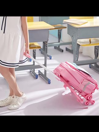 乐壳小学生通用书包拉杆架六大轮静音爬楼减负神器可拆卸拖拉杆车#书包拉杆架 #书包拉杆 #书包推拉杆 #拖拉杆 #书包拖拉杆车