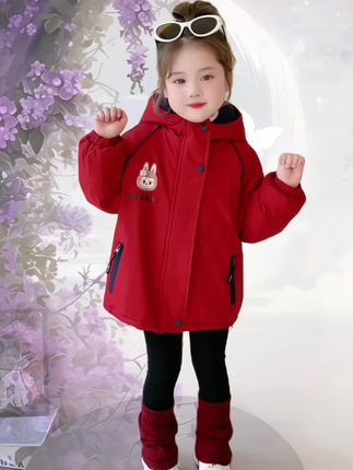 #儿童加绒冲锋衣 #女童穿搭 #保暖外套 #童装 #冬装