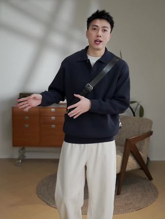 YIHAO STUDIO秋冬针织衫绝了!老钱风轻奢感拉满,海鸥领超显优雅,简约百搭,面料亲肤,秋冬穿超可~ #YIHAOSTUDIO #老钱风毛衣 #海鸥领针织衫 #秋冬男装 #轻奢百搭