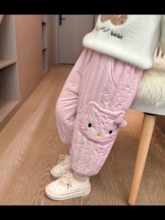 加绒加厚的棉裤孩子穿保暖又好看#高品质童装 #宝妈分享 #宝妈推荐 #女童穿搭 #保暖又好看