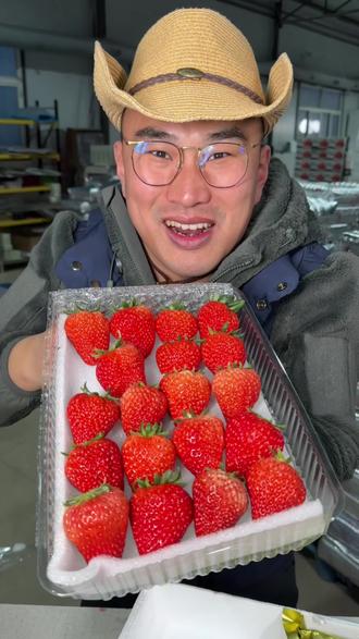 大大大大大个儿的草莓来!年前送礼多,给大家保证品质比之前还要好!#草莓#九九草莓