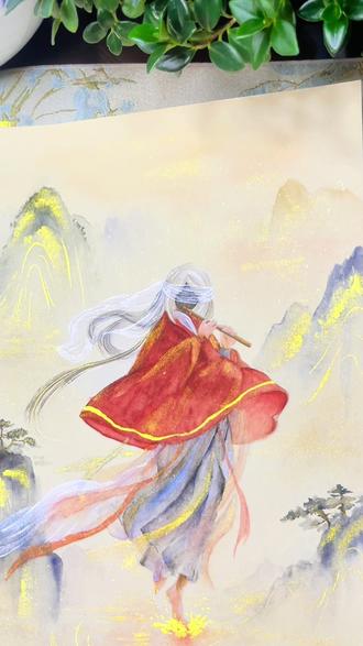 当光遇遇上国风#国风古韵唯美意境 #光遇#绘画过程#日常瞎画 #新年就要红