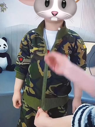 #流行穿搭 【沫沫家】男女童迷彩圆领春装两件套,小童卫衣套装#爆款热卖#宝妈推荐#潮酷穿搭 #阳光帅气