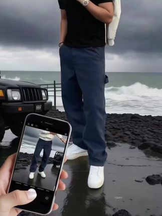 美式复古工装休闲裤 兄弟吐槽最近没裤子穿,我反手就把这条SOS 25秋季重磅水洗蓝色法工裤甩他脸上。这家伙穿上后,美式复古风直接拉满,直筒版型完美修饰腿型 ,伐木工装设计,休闲又百搭。他当即两眼放光!#潮男必备 #休闲百搭 #美式工装裤#说好的随便穿穿去看秀#男士休闲裤