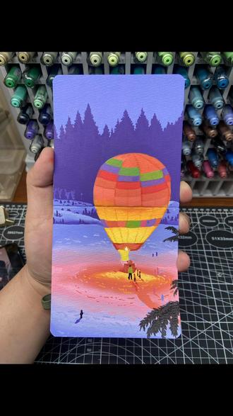 雪地里的热气球|丙烯马克笔|附色号步骤 把浪漫揉进颜料里,让热气球载着晚霞,降落在紫色森林的边界。
🖊️:恩米
📒:轻听
👀:六条
#丙烯马克笔#翻翻乐#绘画过程#一起画画#画渣本渣