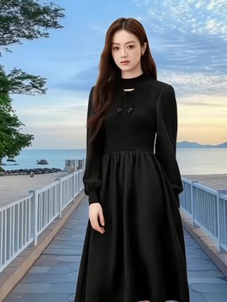 #连衣裙分享 #春秋新款 #高级感穿搭 #黑色连衣裙 #遮肉显瘦穿搭