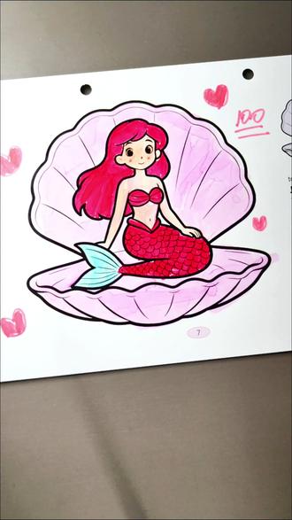 男生的小马宝莉🅾️分,女生的人鱼公主100分!!#创意手工 #人鱼公主 #小马宝莉 #跟着抖音学画画 #亲子 @DOU+小助手