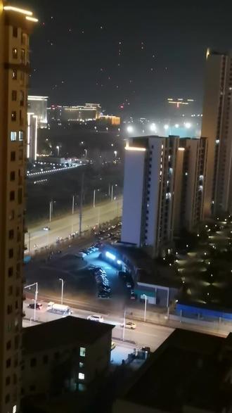 仙桃小年夜无人机表演,大家新年万事如意