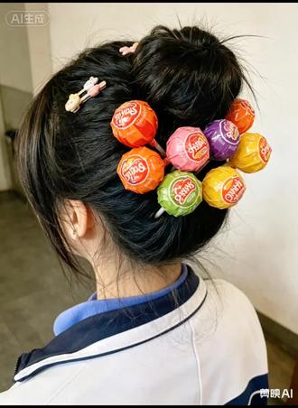 不是小孩就不能吃糖啦?明天六一儿童节的新发型已准备妥当!棒棒糖丸子头ai指令教程来啦 #棒棒糖丸子头 #六一就是要快乐呀 #一种新的拍照姿势 #剪映 #剪映图片设计 六一新发型 六一儿童节