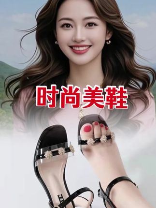 百搭透明水钻凉鞋。时尚百搭,高端大气上档次!快来抢购!#女鞋#凉鞋#夏季凉鞋 #好鞋推荐#