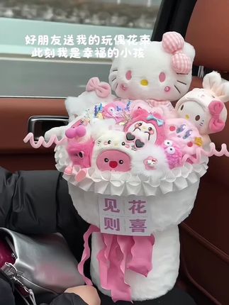 好朋友送的玩偶花束~还是我最喜欢的kitty猫!#是时候安排一下了 #玩偶 #阔爱炸了 #一束花的仪式感 #惊喜