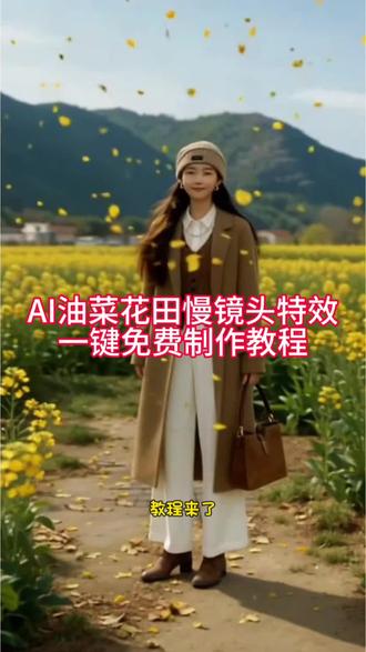 Ai 油菜花田慢镜头特效教程制作方法来啦#剪映 AI油菜花田慢镜头特效教程 一张照片=油菜花田唯美慢镜头 超简单!AI油菜花特效一键生成#ai特效#一键成片#剪映教程#特效教程