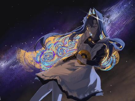 一个外星人拿着一个金唱片#重返未来1999#远旅#画画 #绘画 #绘画过程