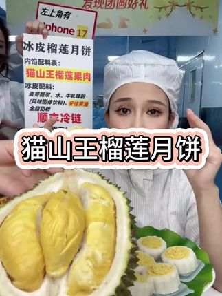 猫山王榴莲冰皮月饼 今年送礼换点不一样的!#榴莲月饼 #猫山王榴莲冰皮月饼 #月饼