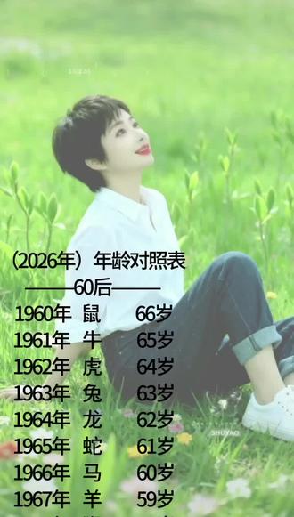 2026年龄对照表,70后的家人们看看你们都几岁了