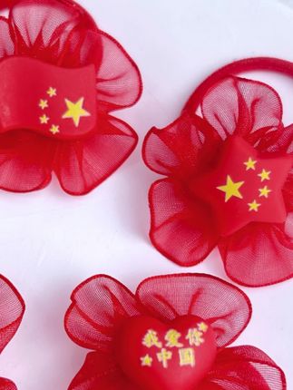 儿童国风发绳红色头绳扎头发高弹力皮筋发圈古风发饰#儿童发饰 #简单好看发型 #发饰 #发绳 #国风发饰
