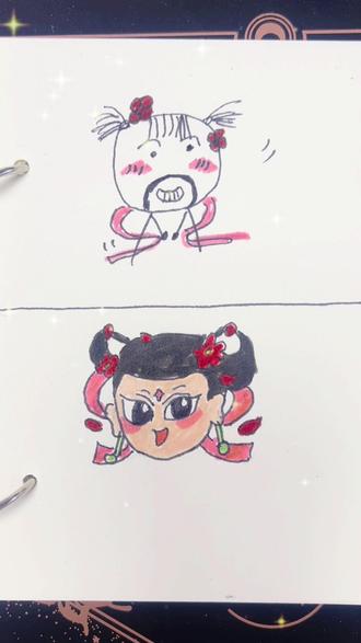 哥哥和姐姐谁画的仙女好看 #绘画手绘 #画画#抖音限时表情#简笔画#一学就会的简笔画