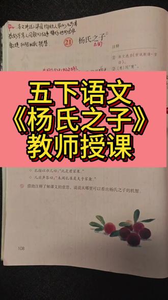五年级下册语文21.《杨氏之子》
#五年级语文 #五年级语文下册 #杨氏之子 #世说新语 #小学语文