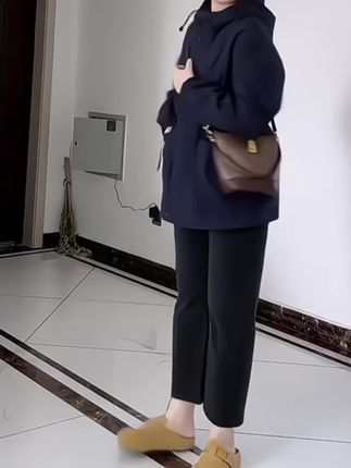 收腰连帽冲锋衣外套女2025秋冬新款中长款宽松加棉派克服风衣上衣#外套 #外套 #外套