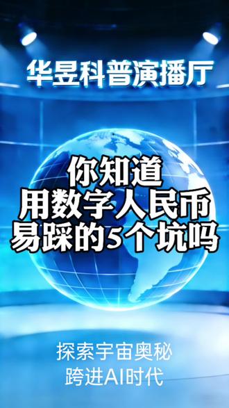 你知道用数字人民币易踩的5个坑吗【本视频内容由AI辅助生成
仅供数币科普学习】