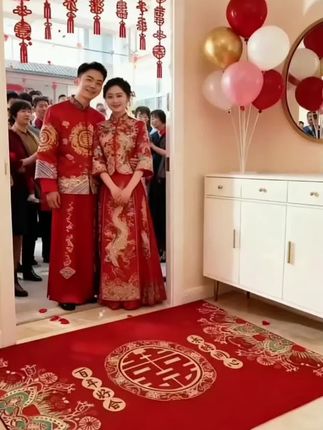 #结婚#婚房布置效果图 #喜字地垫#高端大气上档次这也太漂亮了 #门垫地垫 @抖加🔥上热门🔥dou+🔥热点宝