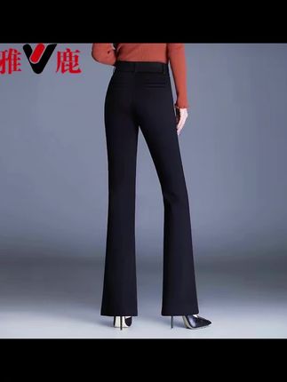 雅鹿高腰春秋款西装裤女气质微喇叭裤子女款2025新款黑色休闲裤女##好物推荐小助手 #好物分享视频同款 #好物推荐🔥
