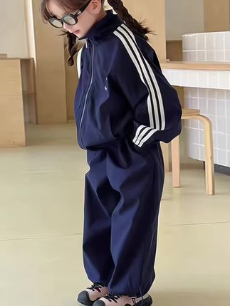 #女童休闲外套 #春秋款套装 #中大童 #宽松套装 #韩版