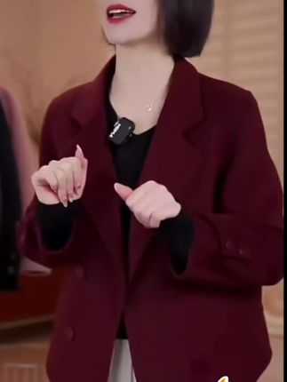 6606专属【100%纯羊毛】秋冬新款气质百搭短款双面羊毛大衣外套#最美穿搭