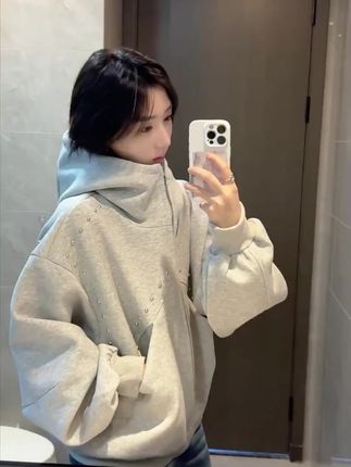 卫衣男款秋季硬挺重磅痞帅高级感外套美式复古情侣连帽开衫##时尚休闲#卫衣#连帽开衫