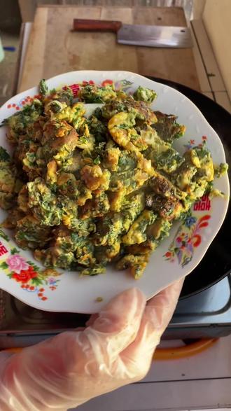 野菜 香荠菜炒鸡蛋 #荠菜炒鸡蛋 野菜炒鸡蛋