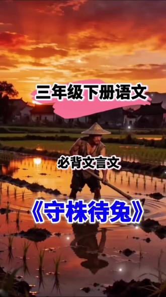 2026三年级下册语文,第5课小古文《守株待兔》知识点+译文#三年级下册语文 #每天跟我涨知识 #小学语文#三年级下册语文必背内容 #抖音玩法合伙人计划 @抖音玩法合伙人计划 @DOU+小助手