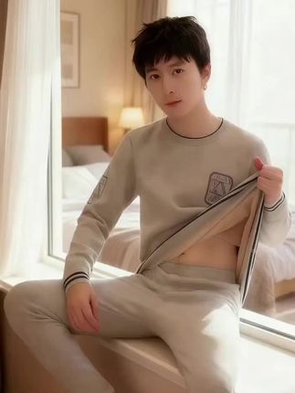 #男生穿搭#潮流穿搭#青少年保暖套装#保暖套装#居家服