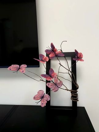 这也太有氛围感了吧!#仿真花 #蝴蝶仿真花 #桌面装饰画 #装饰摆件