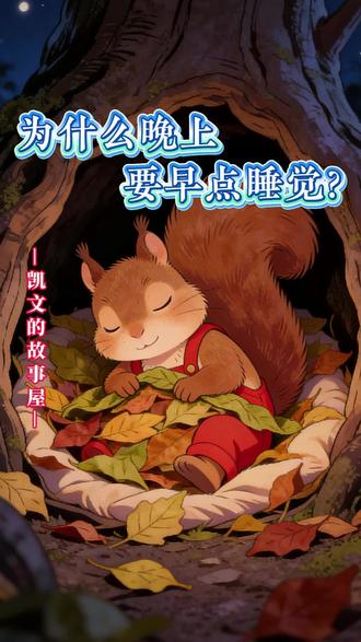 #创作灵感 为什么晚上要早点睡觉#儿童睡前故事 小松鼠的晚安魔法🪄#早教益智启蒙