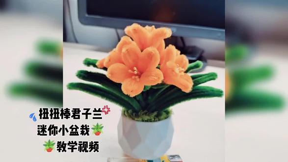 扭扭棒君子兰迷你小盆栽(一)#扭扭棒君子兰教程