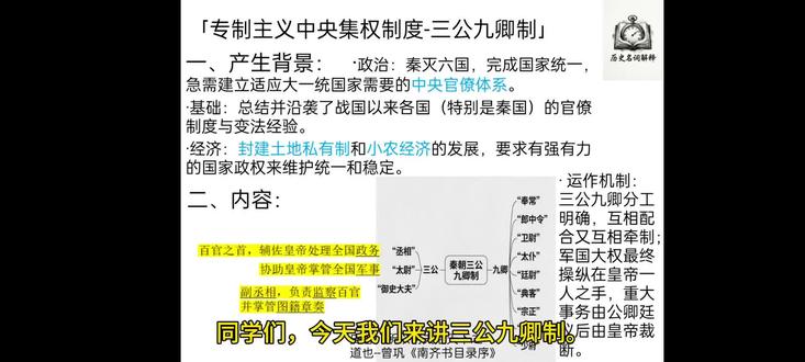 速通「秦★专制主义中央集权制度-三公九卿制」
#高中历史#高考#历史名词解释