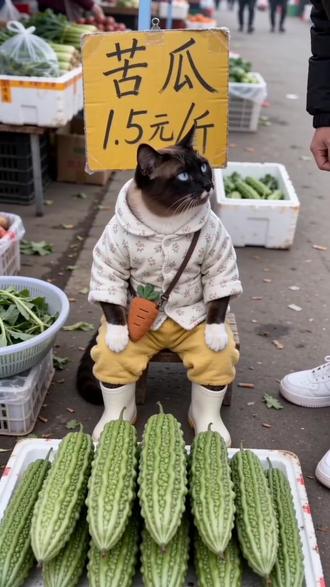 #AI苦瓜摊趣事 #随变ai随便玩 #猫咪摆摊